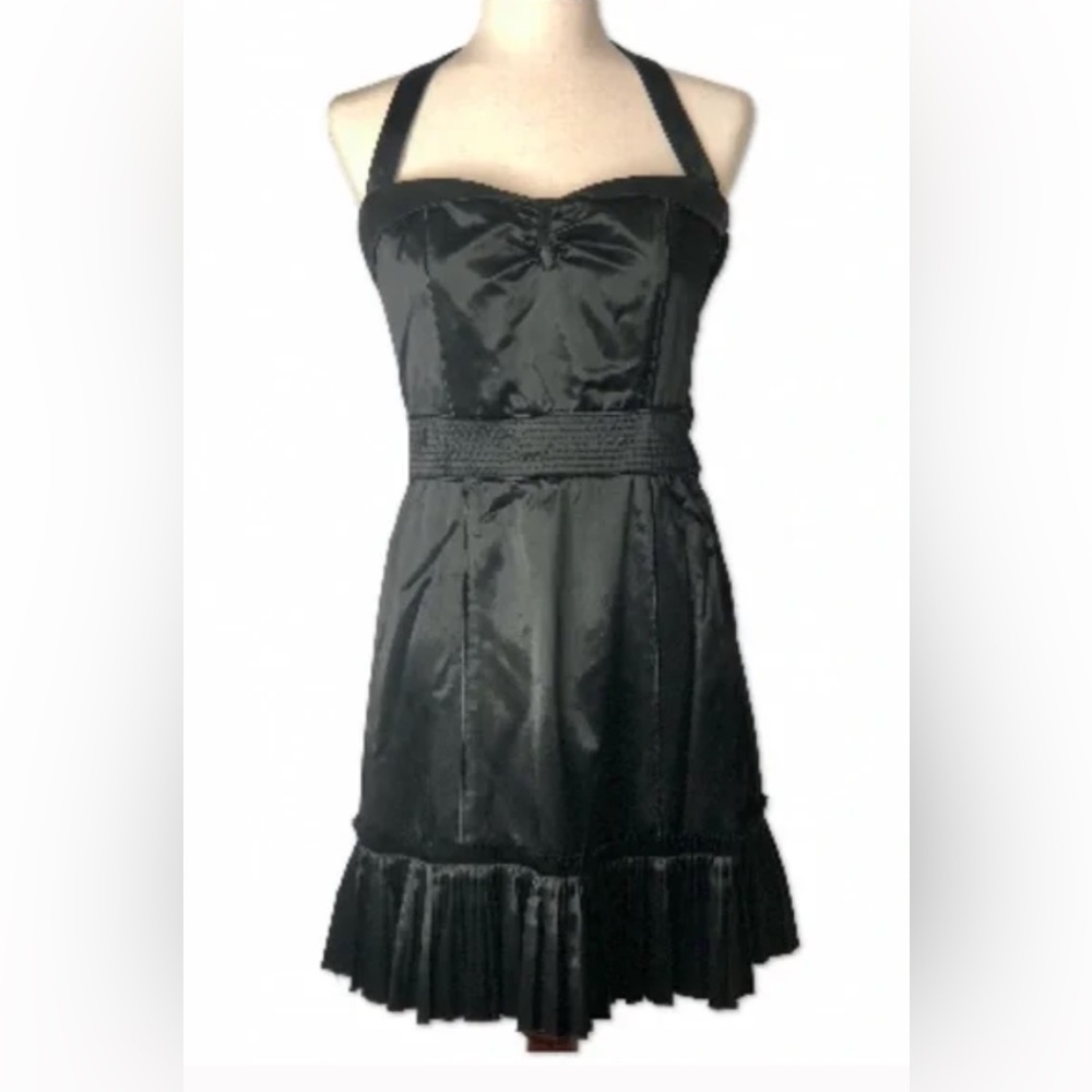 Marc Jacobs black satin halter dress size 12